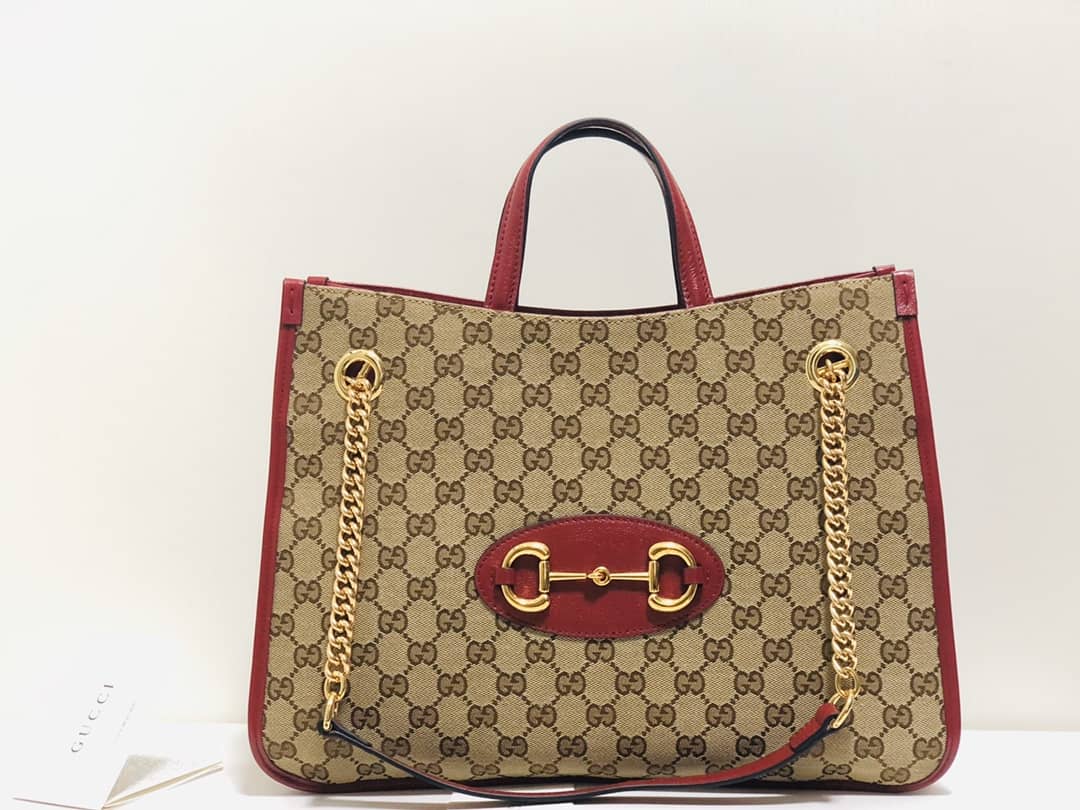 Gvc*1 Horsebit 1955 Leather Tote Replica Red 621144