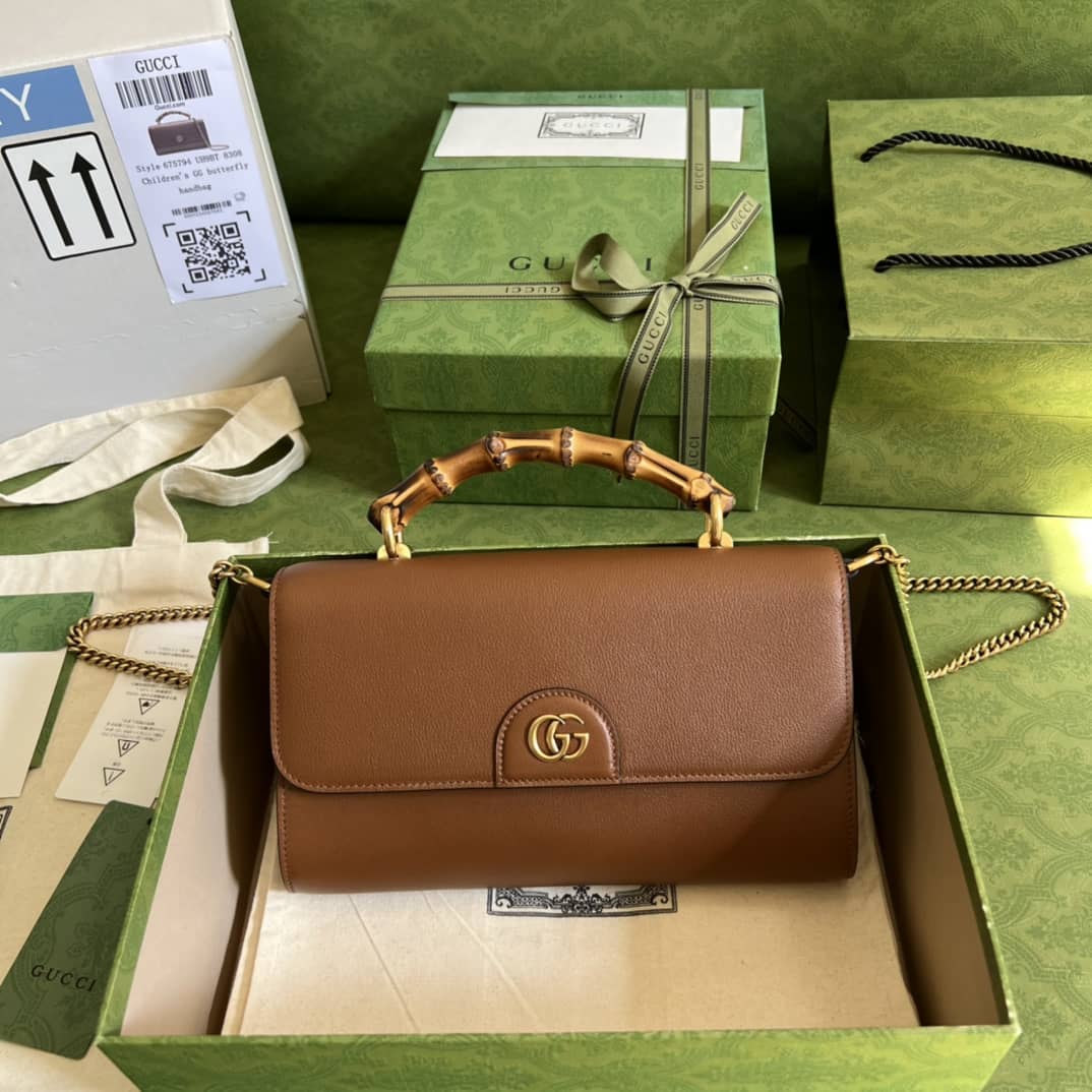 Gvc*1 GG Large Top Handle Bag With Bamboo 675795 Replica