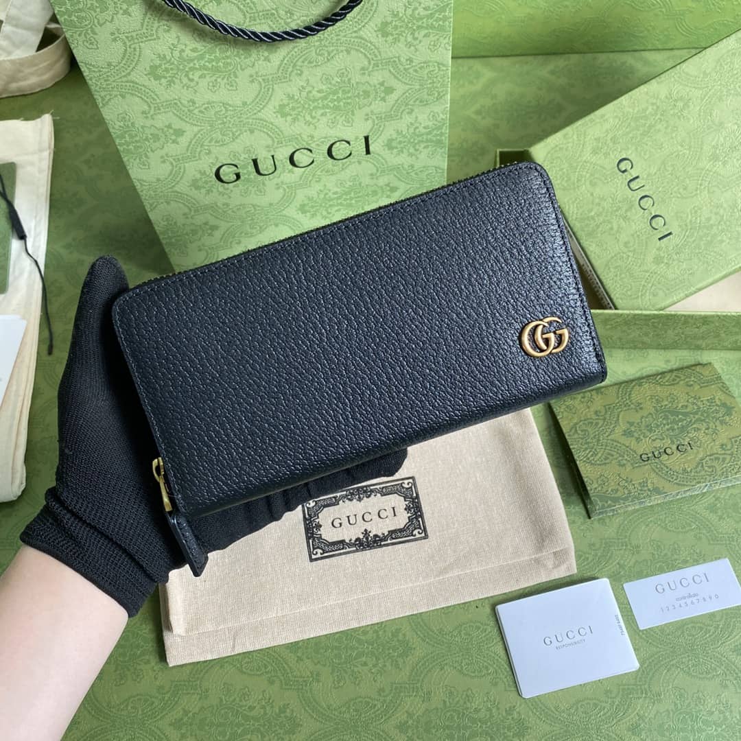 Gvc*1 GG Marmont Leather Zip Around Wallet Replica 428736