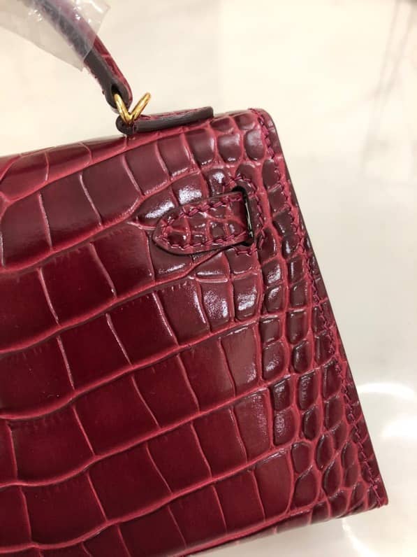 H**me5 Kelly Mini 19CM Crocodile Shiny Replica Bag