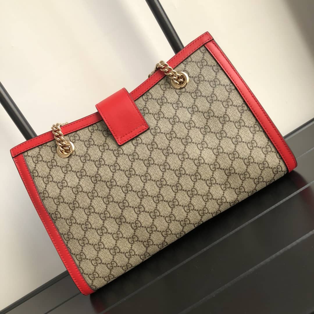 Gvc*1 Padlock Medium GG Svp*me Shoulder Bag Replica Brown Red 479197