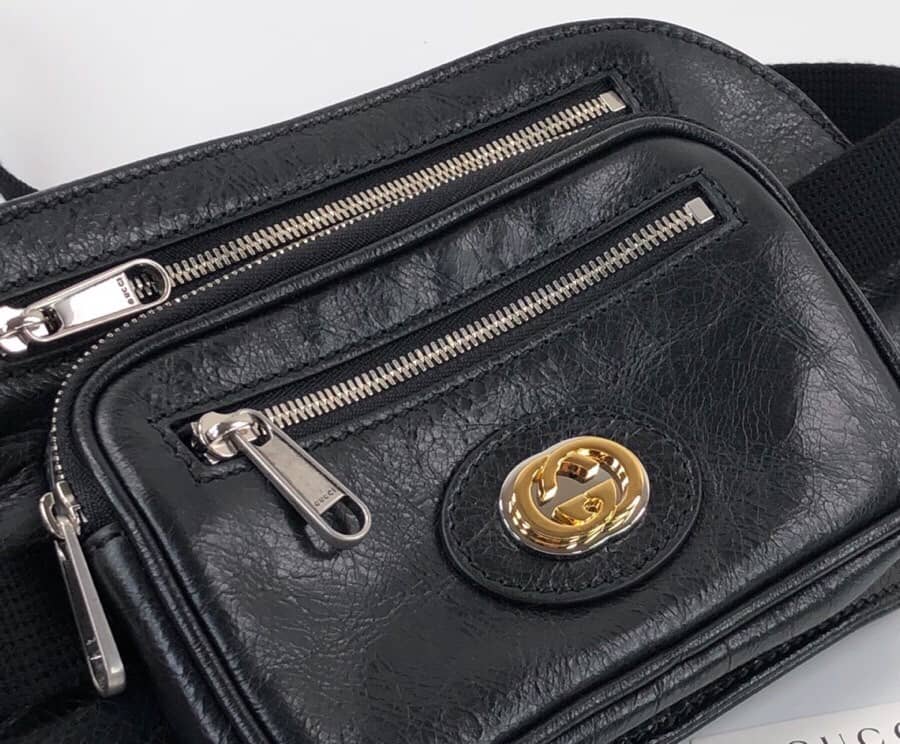 Gvc*1 Soft Leather Belt Bag Replica Black 575857