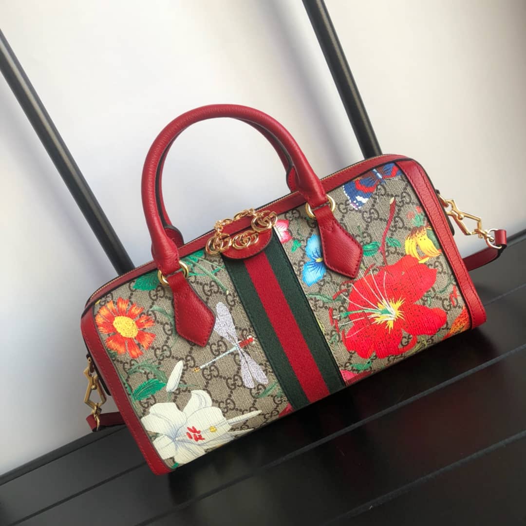 Gvc*1 Ophidia GG Flora Medium 2way Replica Boston Bag 524532