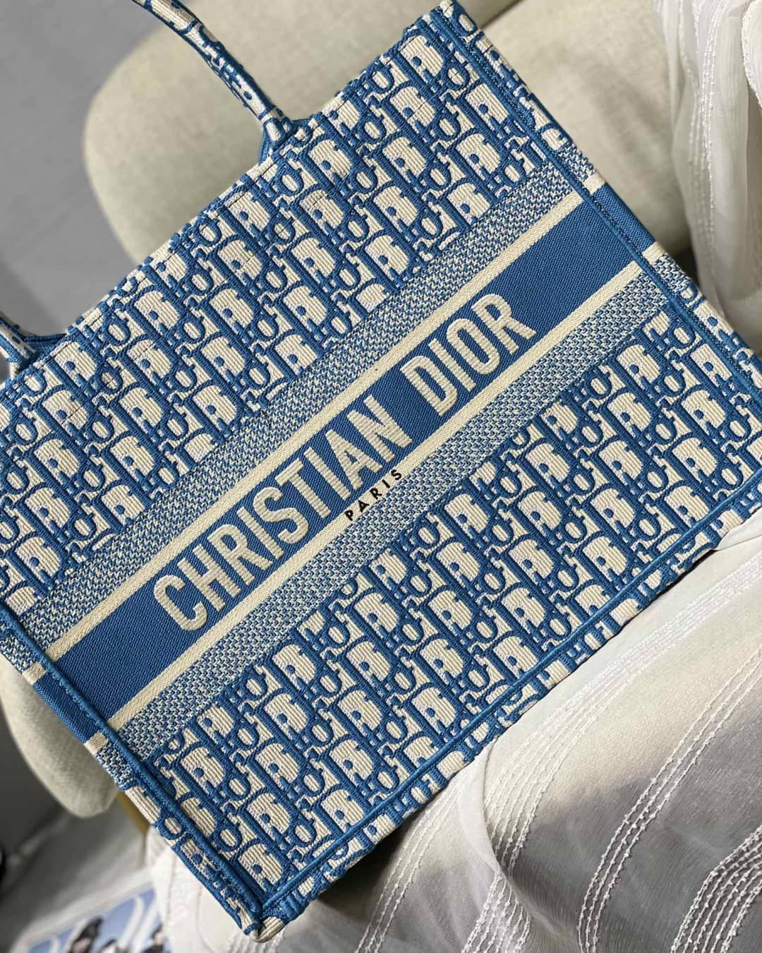Chr1st1an D10r CD Book Embroidery Replica Tote