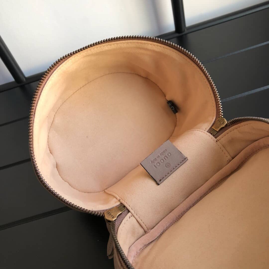 Gvc*1 GG Marmont Matelesse Mini Round Replica Backpack Brown 598594