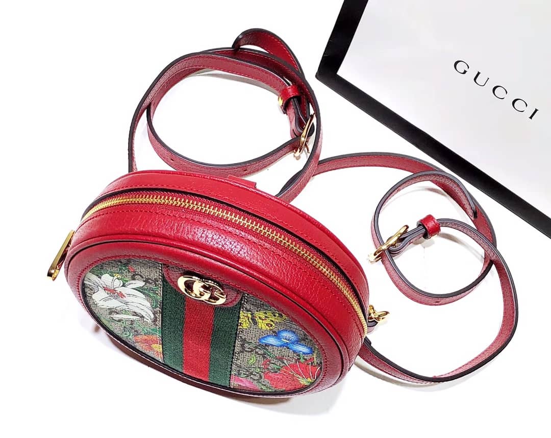 Gvc*1 Ophidia GG Flora Mini Replica Backpack Red 598661