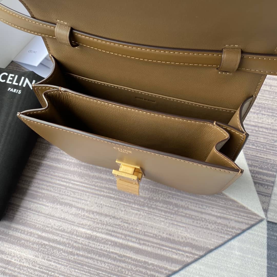 Ce1i*e Bag Dupe Triomphe Teen 18.5CM Replica Calfskin Handbag