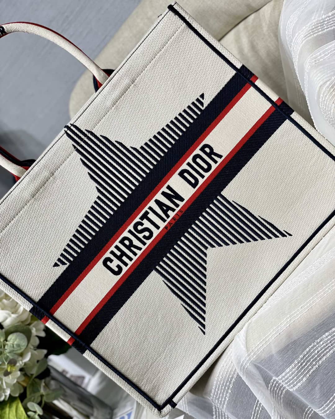 Chr1st1an D10r CD Book Embroidery Replica Tote