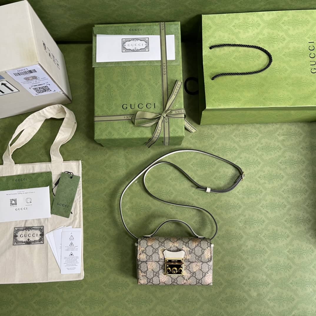 Gvc*1 Padlock GG Svp*me Canvas Top Handle Mini Bag Replica 652683