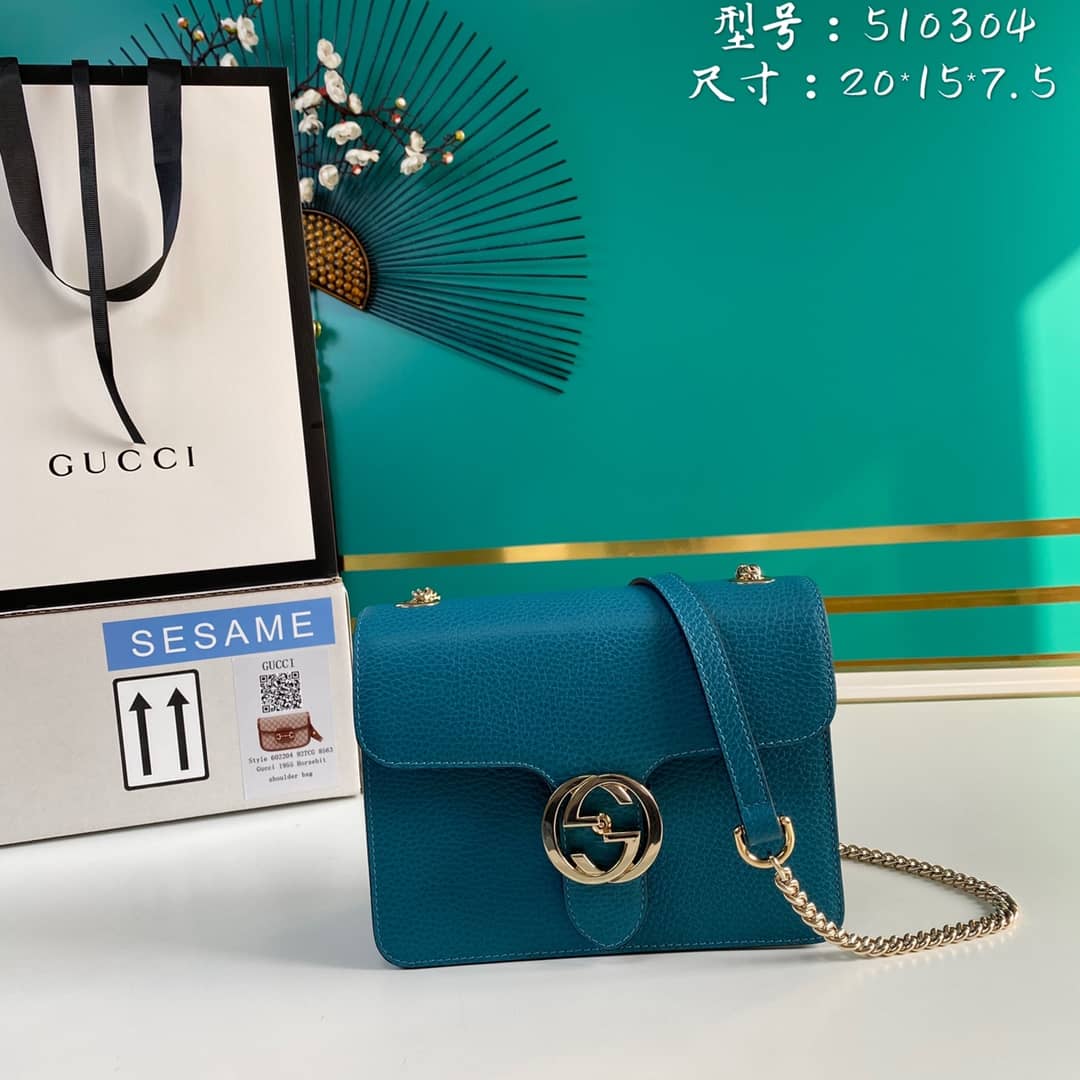 Gvc*1 Interlocking Leather Chain Crossbody Bag Replica 510304
