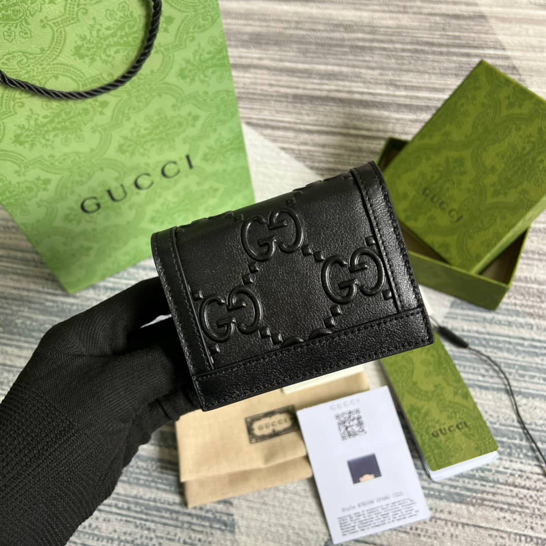 Gvc*1 GG Card Case Wallet Black 676150 Replica