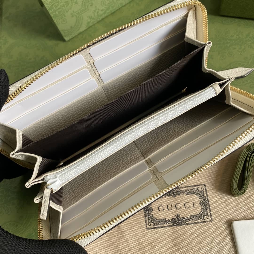 Gvc*1 GG Marmont Leather Zip Long Wallet Replica 456117