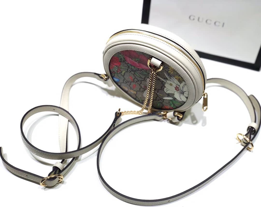 Gvc*1 Ophidia GG Flora Mini Replica Backpack White 598661