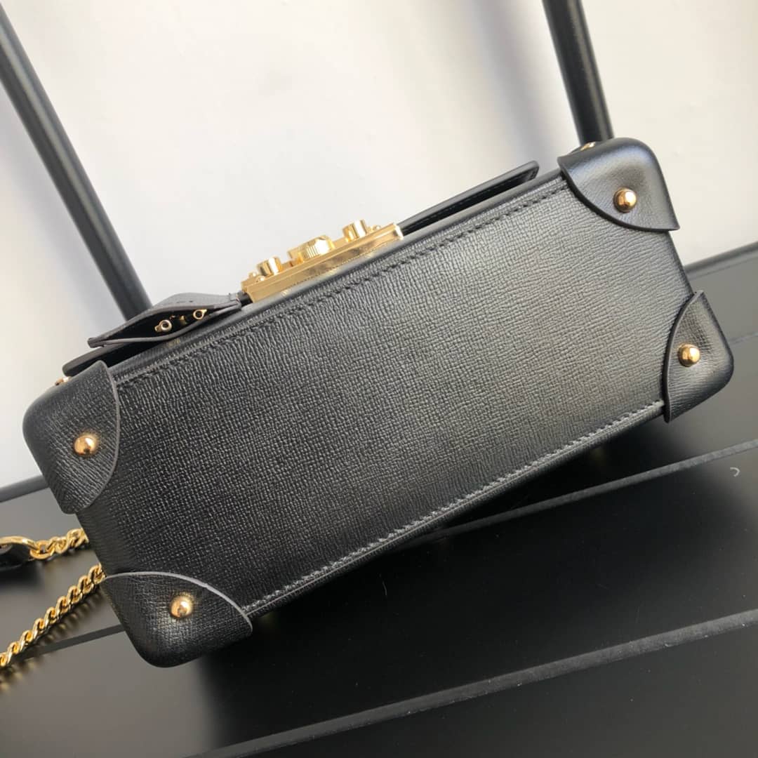 Gvc*1 Padlock GG Small Bamboo Shoulder Bag Replica Black 603221