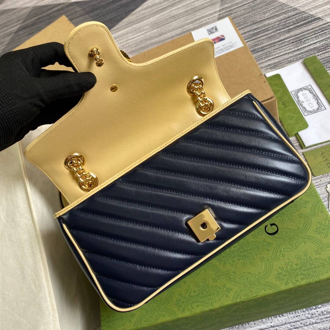 Gvc*1 GG Marmont Matelasse Shoulder Bag Replica Red Blue 443497