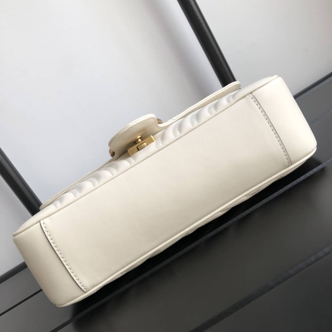 Gvc*1 GG Marmont Matelasse Shoulder Bag Replica White 443497