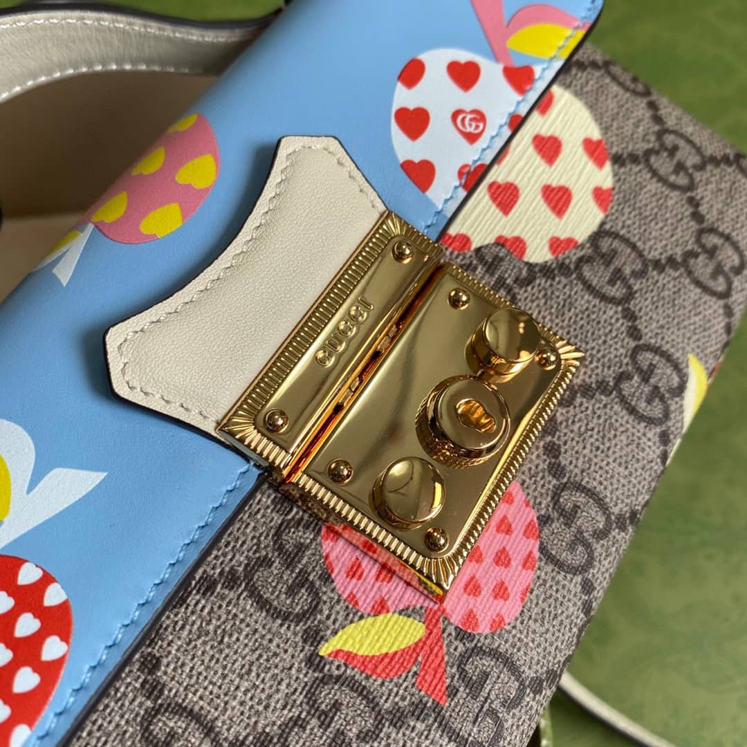 Gvc*1 GG Svp*me Canvas Padlock Mini Shoulder Bag Replica Blue 652683