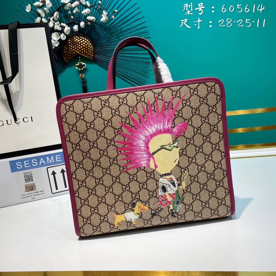 Gvc*1 GG Printed Multicolor Kids Girl Tote Replica 605614