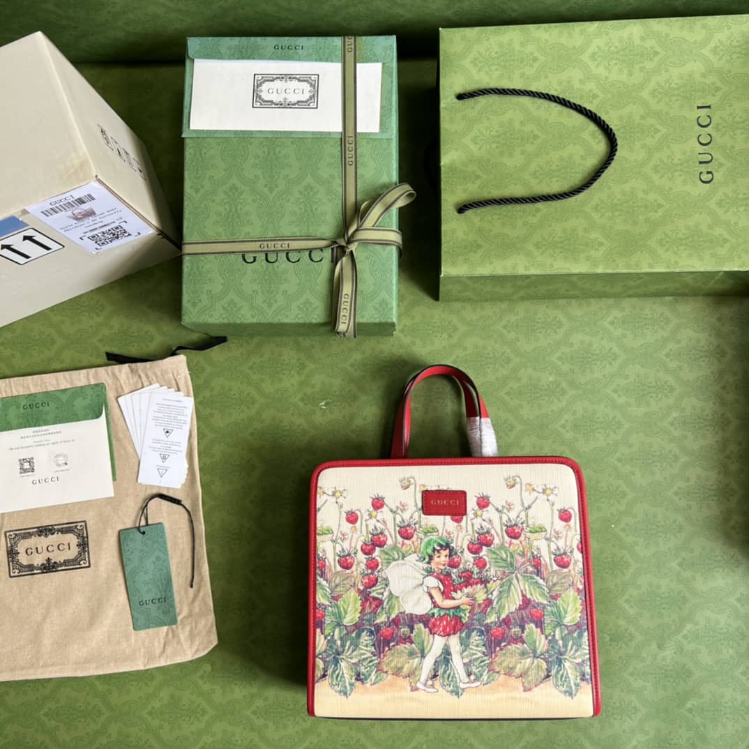 Gvc*1 Children Strawberry Print 605614 Replica Tote Bag
