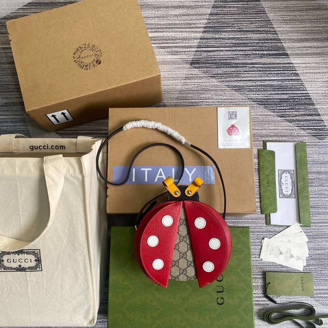 Gvc*1 Children GG Ladybug Shaped Bag Replica 664080