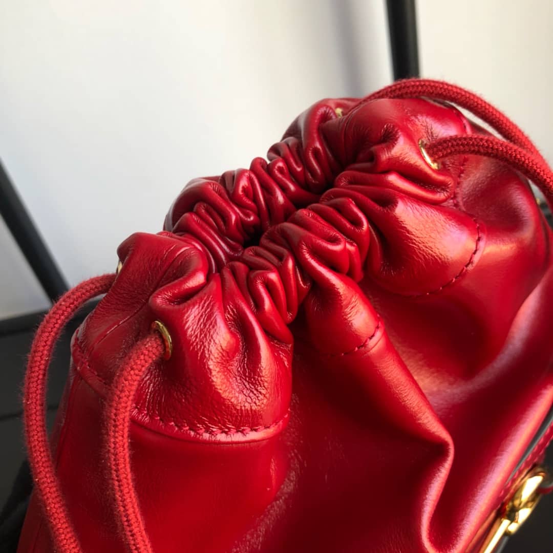 Gvc*1 1955 Horsebit Shoulder Bucket Bag Replica Red 602118