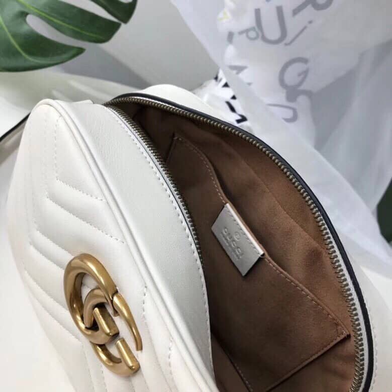 Gvc*1 GG Marmont Small Shoulder Handbag Camera Bag Replica White 447632