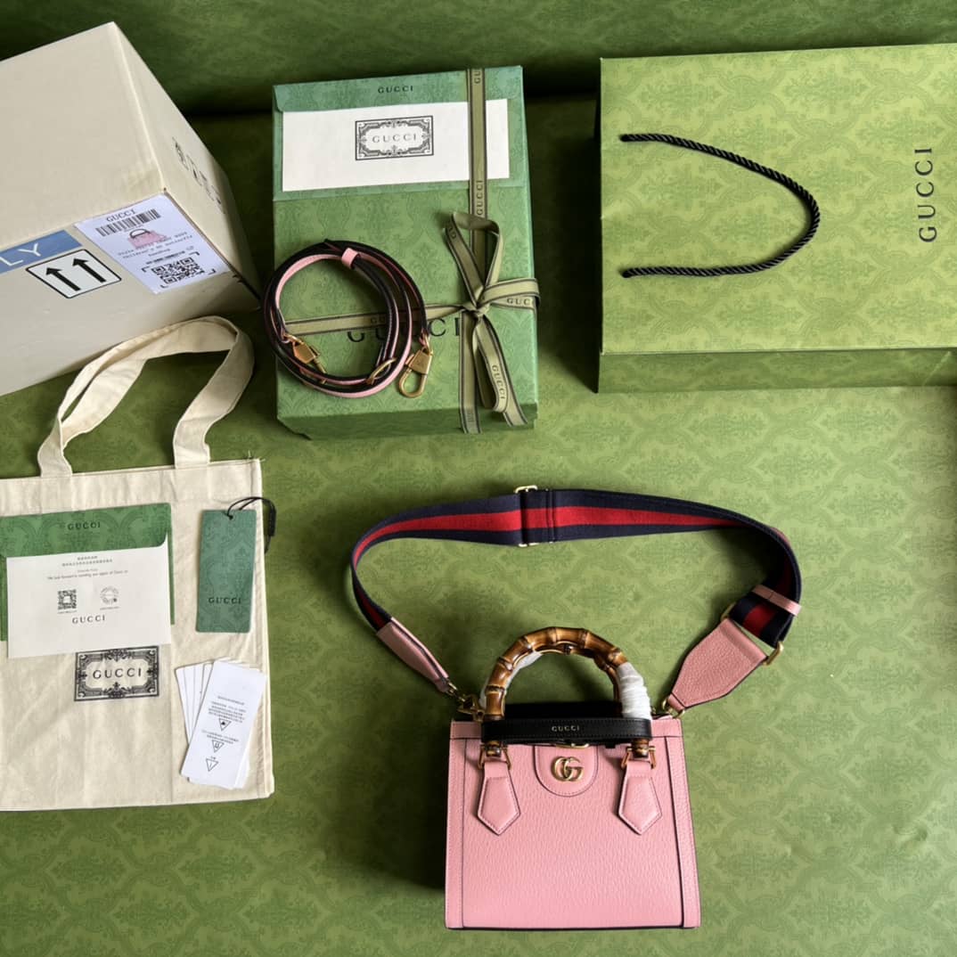 Gvc*1 Diana Mini Tote Pink 702732 Replica Bag