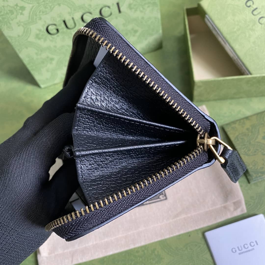 Gvc*1 GG Marmont Leather Zip Around Wallet Replica 428736