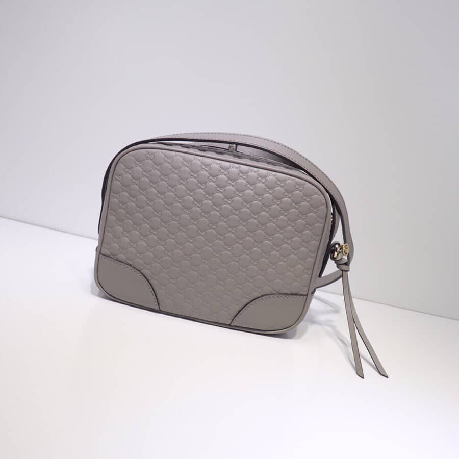 Gvc*1 Bree Gvc*1ssima GG Leather Canvas Camera Bag Replica Gray 449413