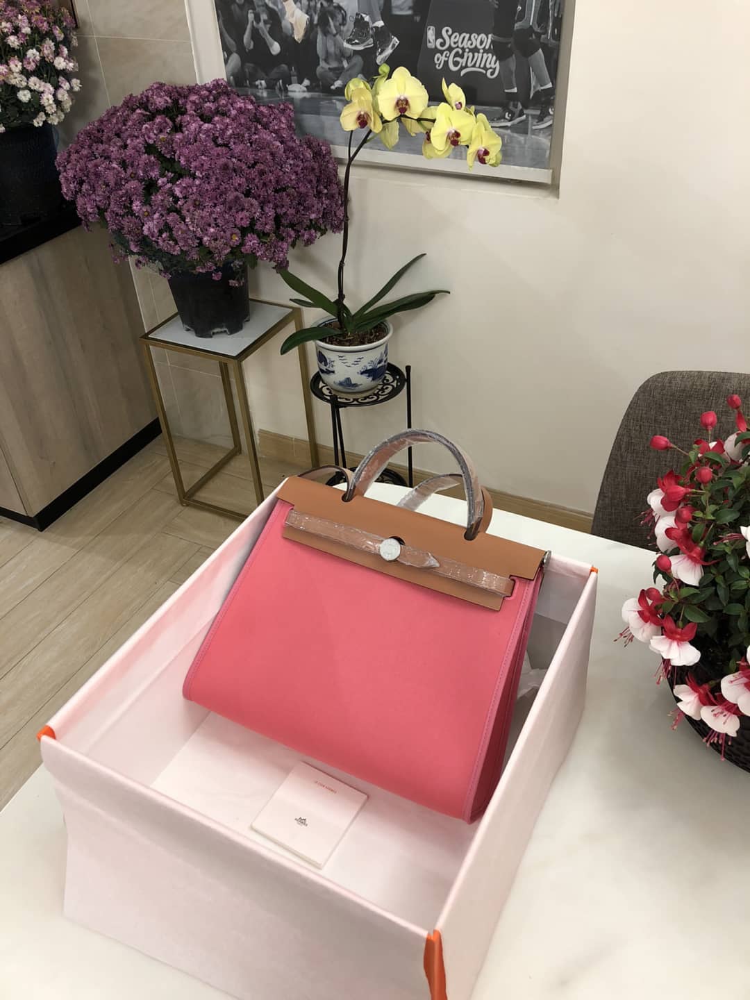 Replica H**me5 Birkin Bag 31 Canvas Leather HerBag