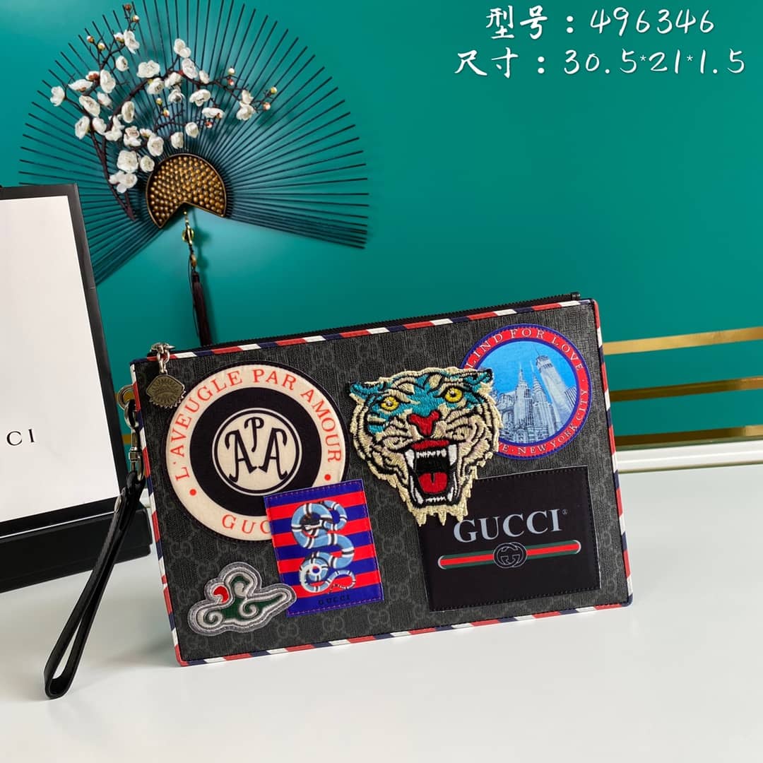 Gvc*1 Mens Night Courrier GG Svp*me Pouch Replica 496346