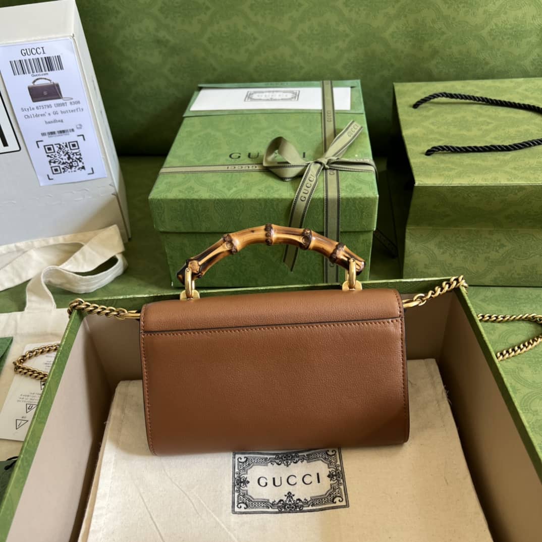 Gvc*1 GG Small Top Handle Tote Bag With Bamboo 675794 Replica