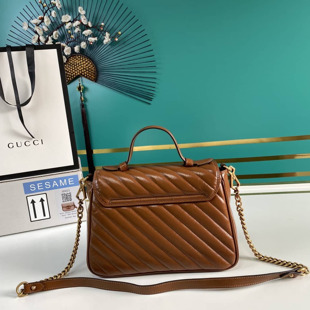Gvc*1 Marmont Dupe GG Small Top Handle Bag Replica 498110