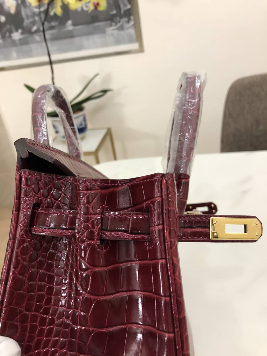 Best Replica H**me5 Birkin 25CM Crocodile Shiny Replica Bag(ColaReps)