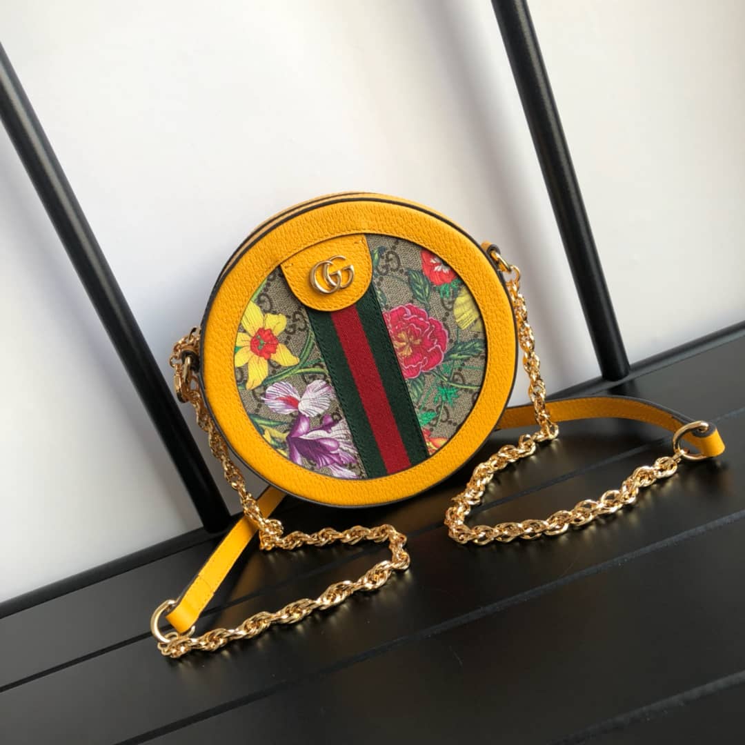 Gvc*1 Ophidia GG Flora Mini Replica Backpack Yellow 598661