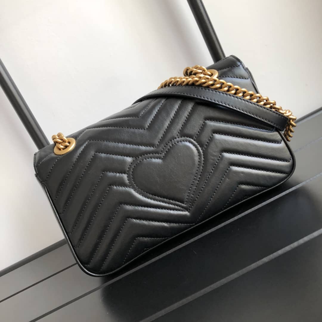 Gvc*1 GG Marmont Matelasse Shoulder Bag Replica Black 443497