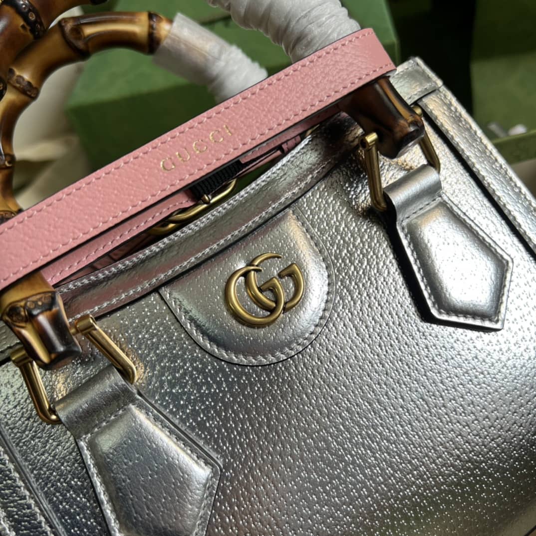 Gvc*1 Diana Mini Tote Silver 702732 Replica Bag