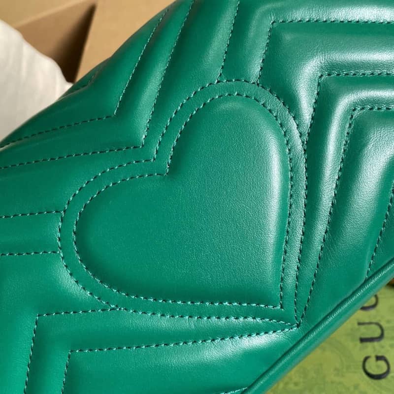 Gvc*1 GG Marmont Mini Matelasse Shoulder Bag Replica Green 446744