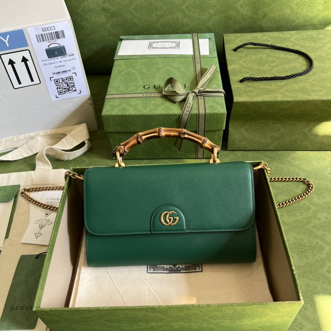 Gvc*1 GG Large Top Handle Bag With Bamboo 675795 Replica