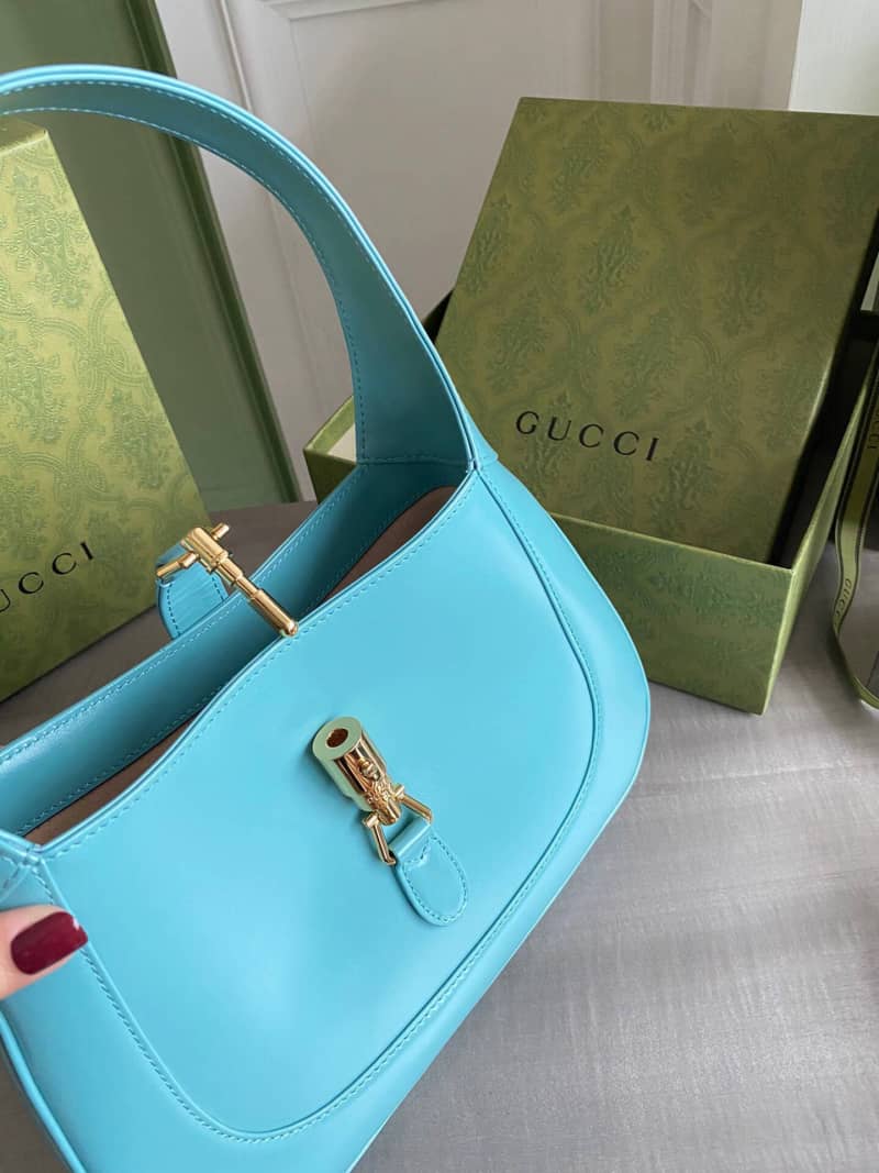 Gvc*1 GG Jackie 1961 Small Hobo Shoulder Bag Replica Blue 636709