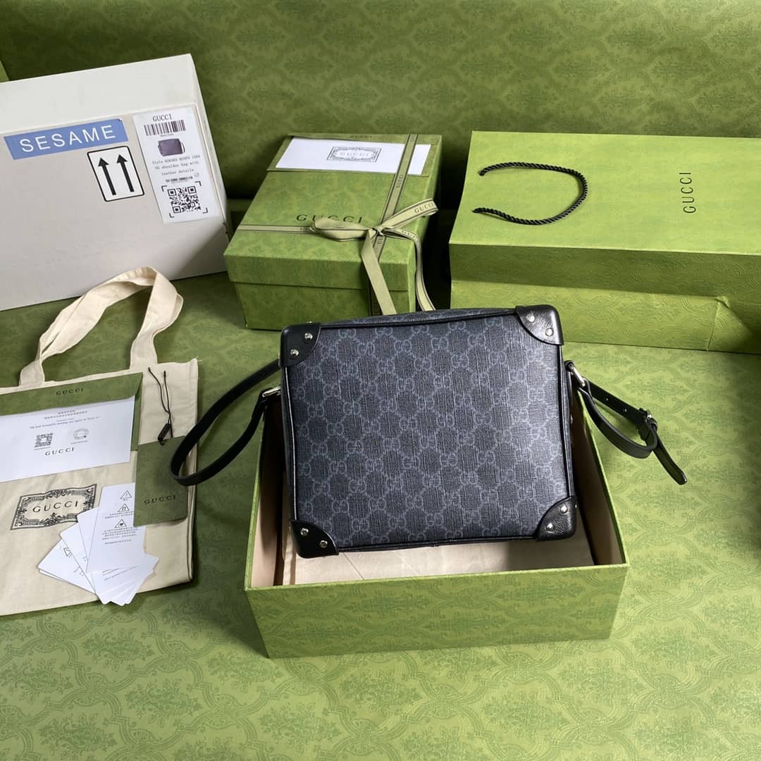 Gvc*1 Svp*me GG Leather Square Shoulder Bag Replica 626363