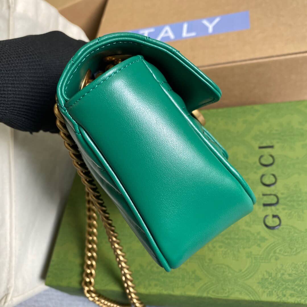 Gvc*1 GG Marmont Mini Matelasse Shoulder Bag Replica Green 446744