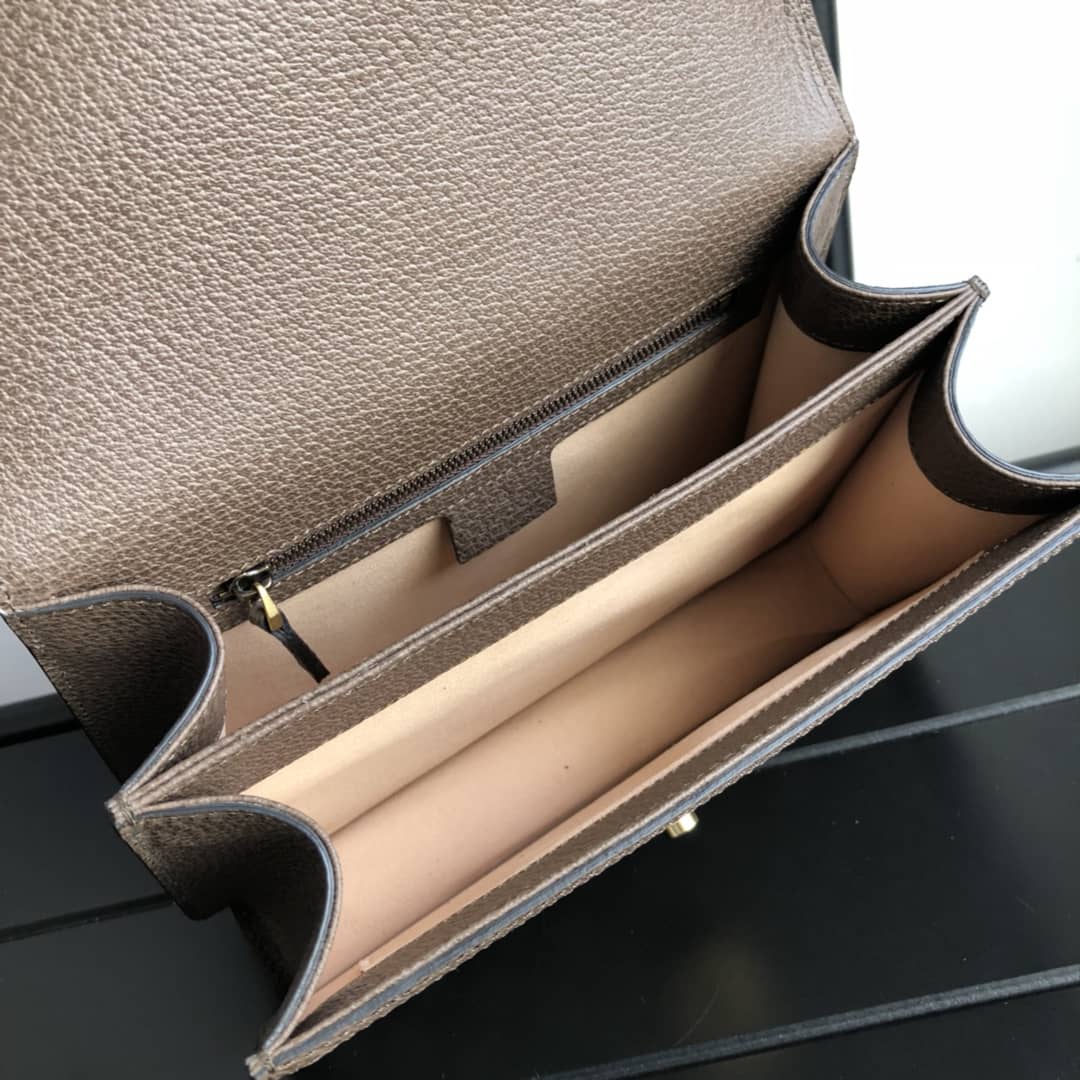 Gvc*1 Ophidia Small Top Handle Bag Replica Brown 651055