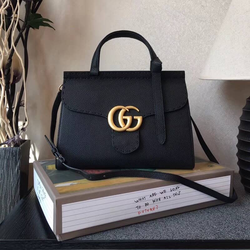 Gvc*1 GG Marmont 2Way Shoulder Bag Replica Black 421890