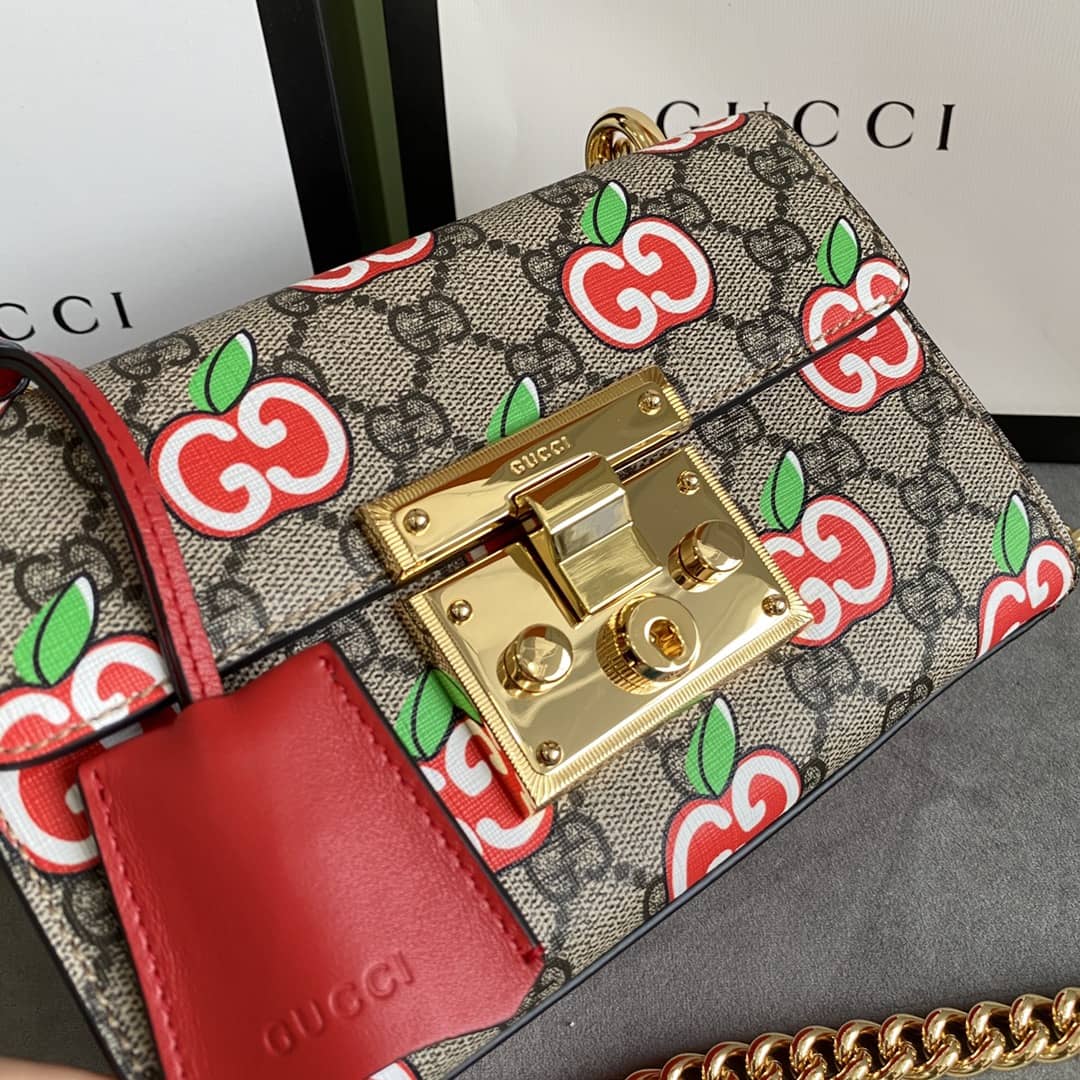 Gvc*1 Padlock Small GG Chain Shoulder Bag Replica Red 409487