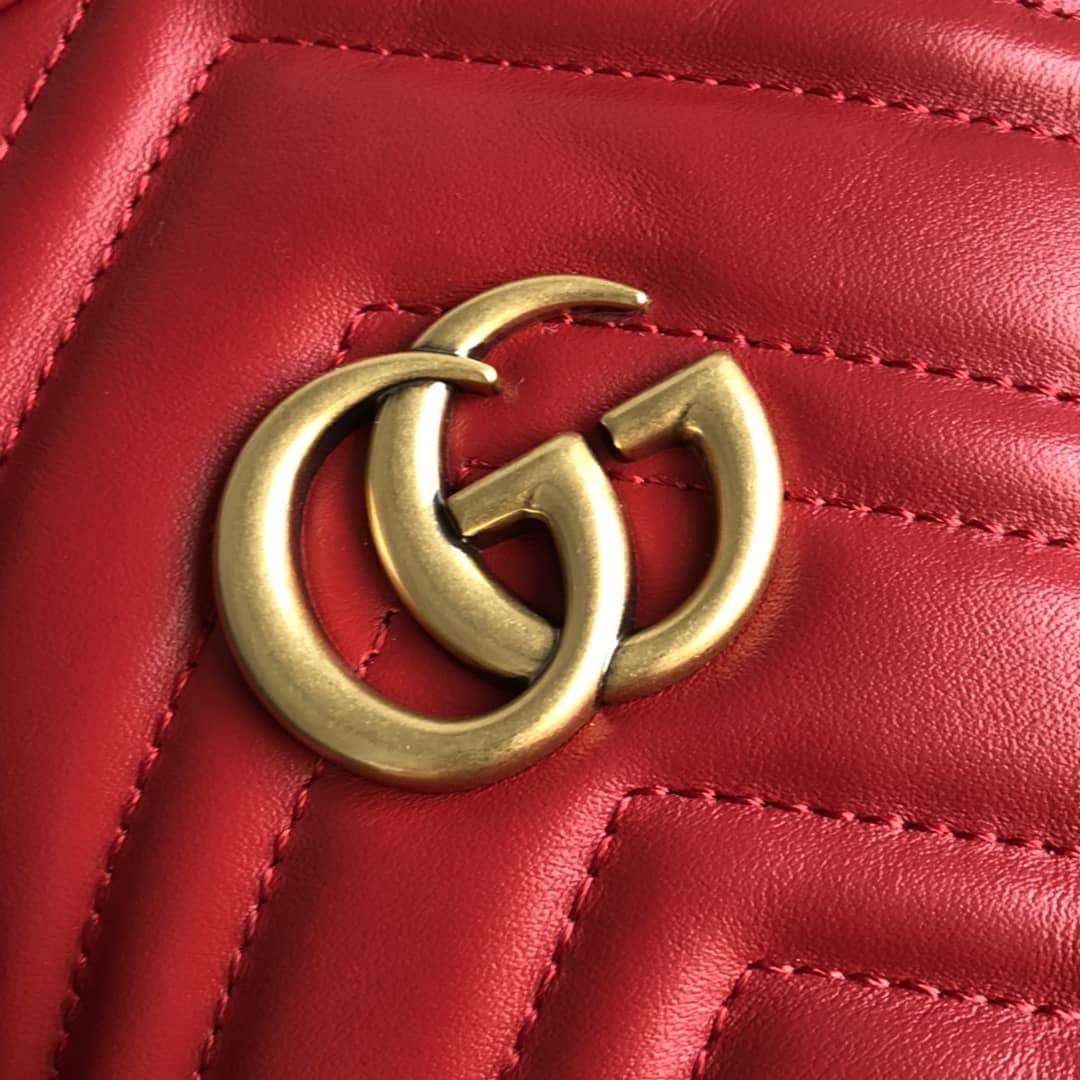 Gvc*1 GG Marmont Mini Bucket Crossbody Bag Replica Red 575163