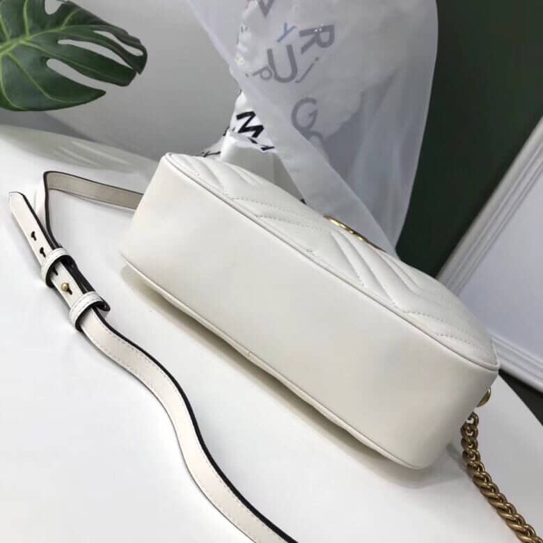 Gvc*1 GG Marmont Small Shoulder Handbag Camera Bag Replica White 447632