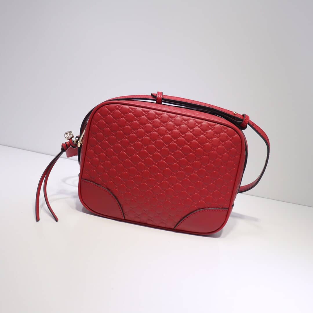 Gvc*1 Bree Gvc*1ssima GG Leather Canvas Camera Bag Replica Red 449413