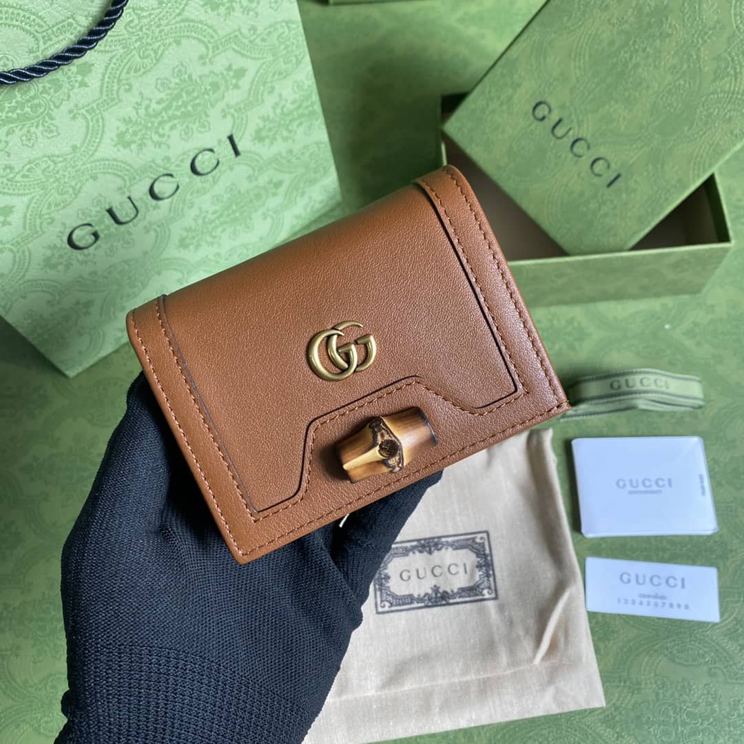 Gvc*1 Diana Leather Card Case Wallet Replica 658244