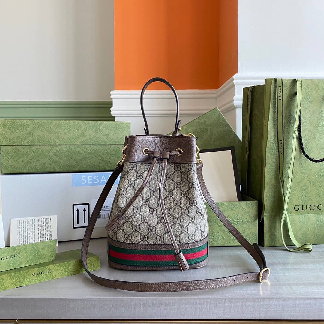 Gvc*1 Ophidia GG Flora Pattern Small Bucket Bag Replica 550621